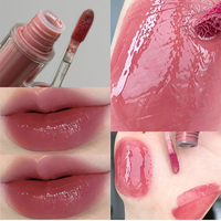 Gloss à lèvres repulpant effet miroir, rose nude hydratant, fini brillant pour l'été, personnalisation de la marque disponible