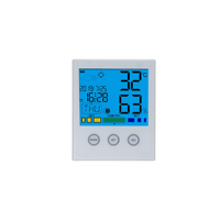 Thermomètre et hygromètre d'intérieur, station météo avec lumière LED nocturne, horloge avec alarme de température et d'humidité pour la maison, la chambre à coucher et le bureau