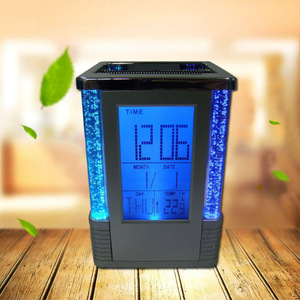 Regalos Publicitarios Creativos, Portalápices Promocional de Plástico con Reloj Despertador Electrónico y Calendario Perpetuo - Product Image 3