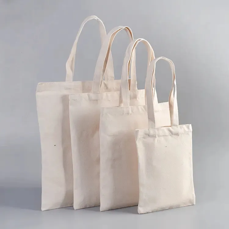 Eco friendly wholesale custom logo size plain blank cotton canvas bag shoulder shopping tote packing bags
