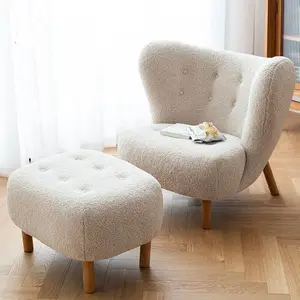 Dreamhause उच्च गुणवत्ता लोकप्रिय गर्म बिक्री आरामदायक घुमावदार इटली कृत्रिम भेड़ का बच्चा ऊन क्लासिक डिजाइनर आलसी सिंगल सोफा कुर्सी