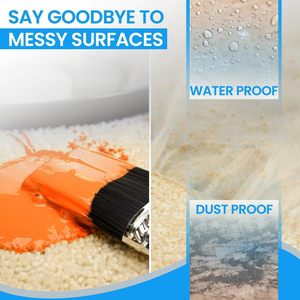 Strong Plastic Dropcloth 9x12 Ft 10 Pack <b>Waterproof</b> Painting Protection - Product Image 4
