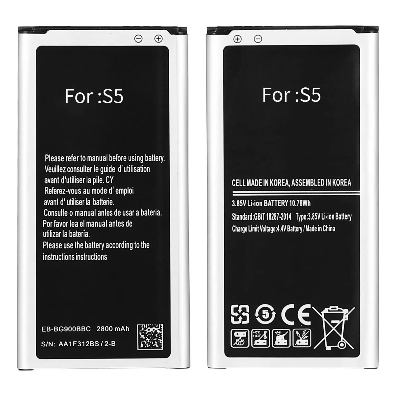 Replacement Battery EB-BG900BBE 2800mAh For Samsung galaxy s5 Mobile Phone Batteries