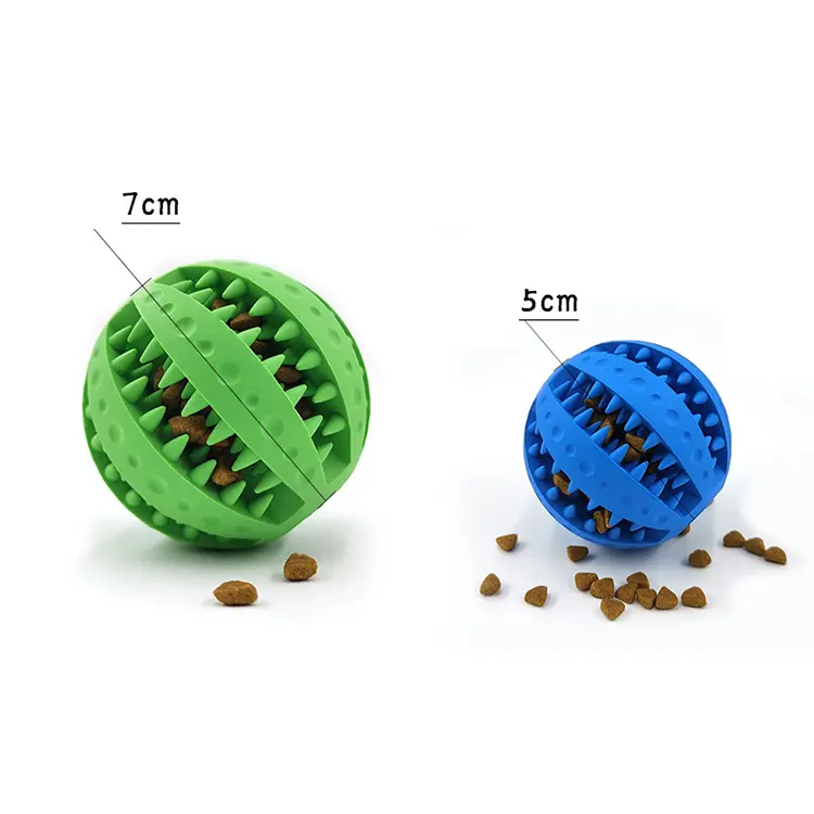 Wholesale Exercise Ball Food Treat Feeder Pet Tooth Cleaning Toy Dog Chew Toy Soft Rubber Balls