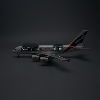 Modèle d'avion en résine Airbus A380 Emirates nouvelle livraison, échelle 1/160, 46 cm, avec cabine ouvrante et éclairage LED