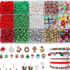Christmas Polymer Clay Jewelry Kit Letter Beads DIY Bracelet Making Craft Supplies Handmade Decorative Elements - Product Image 5