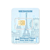 Carte SIM de données de voyage MESHSIM Europe 4G LTE Internet prépayé pour touristes de l'UE