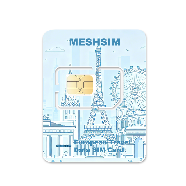 MESHSIM Europe Travel Data SIM Card 4G LTE Prepaid Internet for EU Tourist