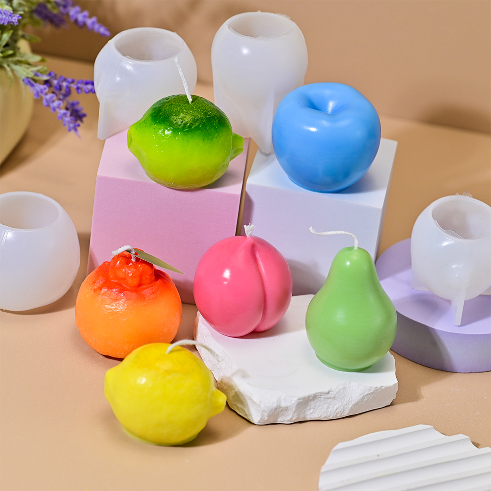 DM1108 имитация 3D формы для фруктовых свечей DIY мусс для выпечки тортов уродливый Апельсин Лимон гипс силиконовая форма для украшения дома