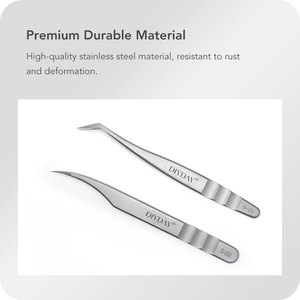DIYDAY Toptan Yüksek Kaliteli Gümüş Paslanmaz Çelik Fiber Uçlu Mükemmel Kavramalı Hacimli Kirpik Uzatma Cımbızları - Product Image 2