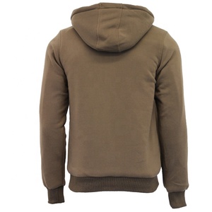 Sweat-shirt à capuche zippé en molleton de coton pour homme, sans doublure, avec broderie patchwork, logo frontal, couleur contrastante, vêtement de sport coupe-vent - Product Image 3