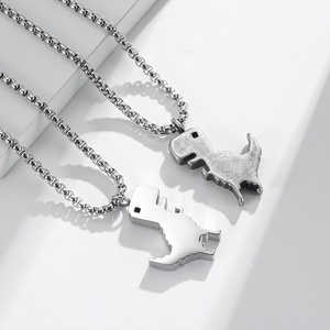 Collar con Colgante de Acero Inoxidable 316L, Impermeable, con Diseño de Dinosaurio T-Rex, Estilo Minimalista, Hiphop, Hipoalergénico, Moderno, Unisex - Product Image 3