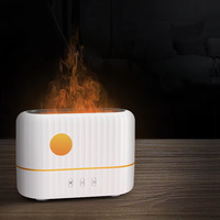 Diffuseur d'arômes à effet de flamme simulée 200 ml, humidificateur ultrasonique d'huiles essentielles avec veilleuse LED effet feu pour la maison