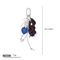 Porte-clés 2 en 1 style Y2K, élastique à cheveux, en cuir PU, avec breloques cœur, perle et nœud, tendance, OEM ODM, breloques pour sacs pour femmes