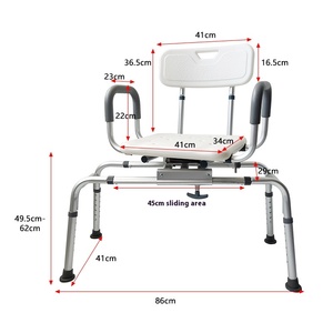Chaise de <span class=keywords><strong>douche</strong></span> coulissante portable légère et réglable, banc de transfert pour baignoire, siège <span class=keywords><strong>pivotant</strong></span>, capacité de 150 kg, salle de bain, toilettes - Product Image 2