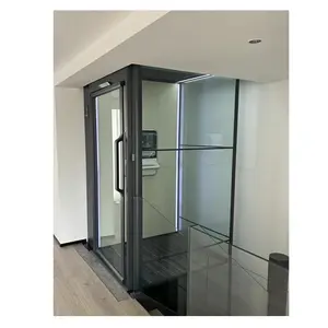 Traction elevator Modern round glass panoramic sightseeing home elevator