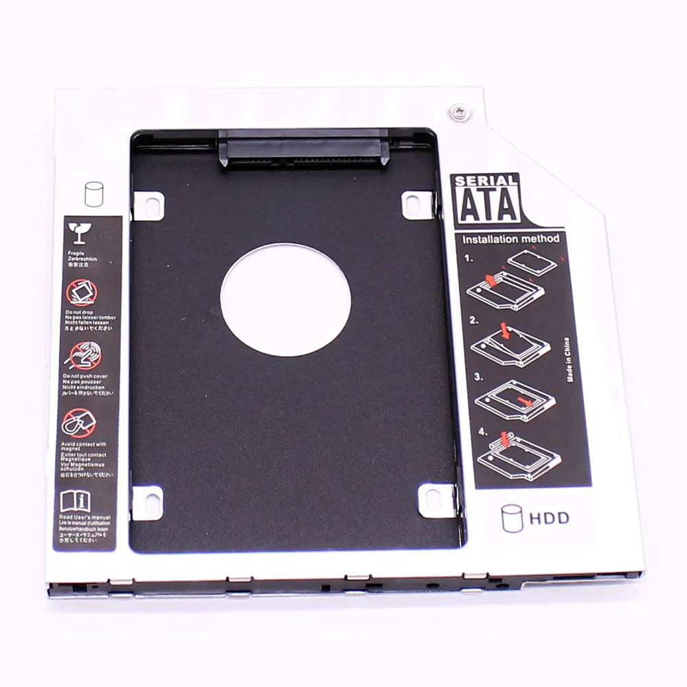 Aluminum 2nd HDD Caddy 12.7mm SATA 3.0 Optibay Hard Disk Drive Box Enclosure DVD Adapter Case 2.5 SSD HDD Caddy For Laptop