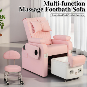 Sillón de Pedicura Rosa Reclinable para Spa y Salón, Silla Ajustable para Baño de Pies con Masaje y Lámpara LED - Product Image 5