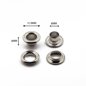 Kim loại khoen 6mm nhỏ hình tròn Gunmetal sắt kim loại dây giày cho vải - Product Image 1