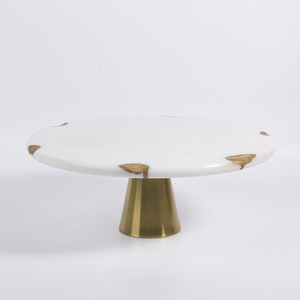 Hot Selling <strong>Cake</strong> Holder Lazy Susan Rotating Tray Wedding Metal Base <strong>Marble</strong> Top <strong>Cake</strong> <strong>Stand</strong> - Product Image 3