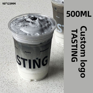Custom Logo Pattern PET Coffee <b>Cups</b> Disposable Thickened Cold <b>Drink</b> <b>Cups</b> for Milk Tea Latte Wholesale - Product Image 6