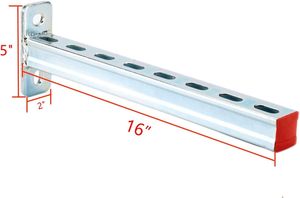 HENENG 4 Pack 16" Heavy Duty Steel Support Channels, Slotted Metal Brackets for Frame Displays, <b>Pipe</b> <b>Stands</b> & DIY Structures - Product Image 2