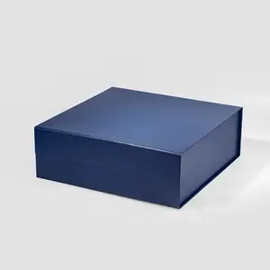 33x33cm quadratisches Luxus karton papier starre dunkelblaue Weinflaschen, die Geschenk box verpacken