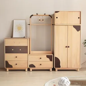 خزانة أطفال خشبية قابلة للطي خزانة محمولة