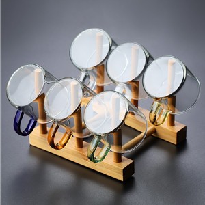 Juego de Tazas de Té de Vidrio de 6 Piezas de 80 ml y 120 ml con Soporte de Madera para Té Kung Fu y Té de la Tarde - Product Image 1