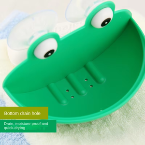 אניה צפרדע חמוד צורה צפרדע פלסטיק עמיד עם צלחת סבון רכוב קיר נייד נייד - Product Image 3