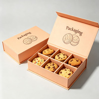 Boîte cadeau rigide personnalisée avec couvercle rabattable et insert en papier à 6 compartiments, fournisseur de boîtes à biscuits