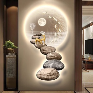 Cuadro Decorativo con Luz LED de <span class=keywords><strong>Paisaje</strong></span> Clásico Chino, Naturaleza Muerta, Arte para Colgar en la Pared - Product Image 2