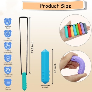 Autism Custom Wholesale Manufacturer Newest Rainbow Sensory Soft Toy Shixin Sensory CE Certified Silicone Teether <strong>Chew</strong> <strong>Necklace</strong> - Product Image 4