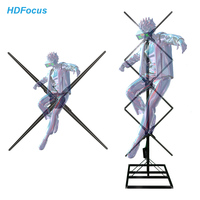 Kipas Hologram 3D 100cm 1*3 Human Splicing Total Solution dengan Rak dan Kotak 2500 Nits 4K untuk Tampilan Video Wall Kipas Holografik 3D