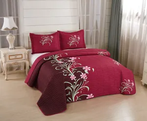 3 Pieces High Quality Printed Bedspread Set Luxury Pipeline Quilting Bedding Set