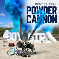 Mini Canon à Confettis et Fumigène, Lanceur de Poudre et de Serpentins, Angle Réglable à 180 Degrés, pour Baby Shower et Révélation du Sexe
