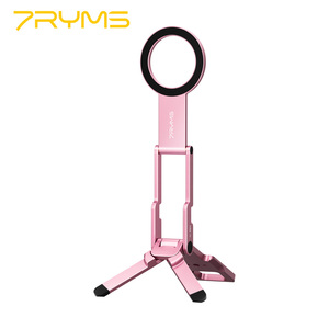 7RYMS 7RIG T1 (Pink)Waterproof Flexible Aluminum Magnetic Foldable Carabiner <b>Phone</b> <b>Stand</b> for Smartphone Bed & <b>Desk</b> Use - Product Image 1