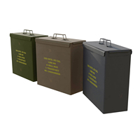 Vente en gros Personnalisé 8 30 50 Cal Vert M2A1 Munitions Peut Métal Powdercoat Boîte Noir