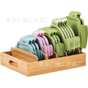 Wooden Compartment <b>Storage</b> <b>Box</b> With Removable Dividers Rectangle Standing Type For <b>Kitchen</b> Cabinet Organizers - Product Image 5