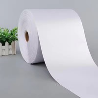 Étiquette autocollante en tissu satin blanc autocollant de taille personnalisée pour impression offset