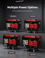 Generador de Gasolina Da Mao de 10KW 220/380V con Inversor Abierto, Tanque de Combustible de 50L, Alternador 100% Cobre Puro, Personalizable para Uso en Exteriores