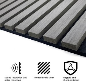 Panneaux muraux modernes en <span class=keywords><strong>bois</strong></span> noir 3D Panneau acoustique cannelé pour la décoration intérieure Isolation phonique pour le salon, la chambre et l'hôtel - Product Image 2