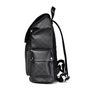 ChuongKaiye Men's <b>Backpack</b> 16-Inch Laptop Bag <b>Large</b> Capacity Casual Business Travel <b>Backpack</b> With Letter Pattern PVC Material - Product Image 2