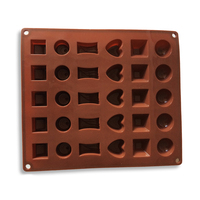 Verfijnde siliconen chocolade mal van voedingskwaliteit, diverse vormen (hart, vierkant, rond), DIY snoep- en gelei-vorm voor zelfgemaakte DIY bakwerk