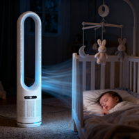 Ventilateur purificateur d'air sans lame à usage domestique avec télécommande à 8 vitesses de vent compatible RV électrique