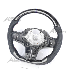 Volante in fibra di carbonio (disponibile negli USA) compatibile con <span class=keywords><strong>BMW</strong></span> <span class=keywords><strong>Serie</strong></span> <span class=keywords><strong>5</strong></span>-8, X1, X2, X3, X4, X5, X6, M5, M6, M8, XM (compatibile con i modelli G30, G38, G31, G11, G14, G70, G32, G05) - Product Image 2
