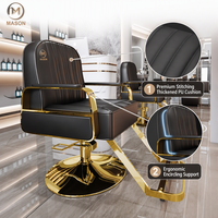 Fauteuil de Barbier Professionnel en Cuir PU, Robuste et Durable, avec Pompe Hydraulique, Inclinable et Réglable en Hauteur à 360°, Vente en Gros