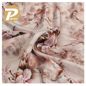 Farbenfroher 100 % Polyester Druckstoff großer Blumentruckstoff digital bedruckter <span class=keywords><strong>Satin</strong></span>-Jacquard-Band für Damenkleid - Product Image 2