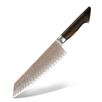 Couteau de chef Kiritsuke Kitchenbliss de 8 pouces, 73 couches de cuivre Damas, Gyuto japonais VG10, couteau de cuisine professionnel pour trancher