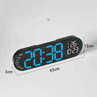 Horloge de table numérique à LED Affichage de la température Calendrier de la semaine Horloge murale avec lumière Réveil de bureau numérique Reloj De Pared